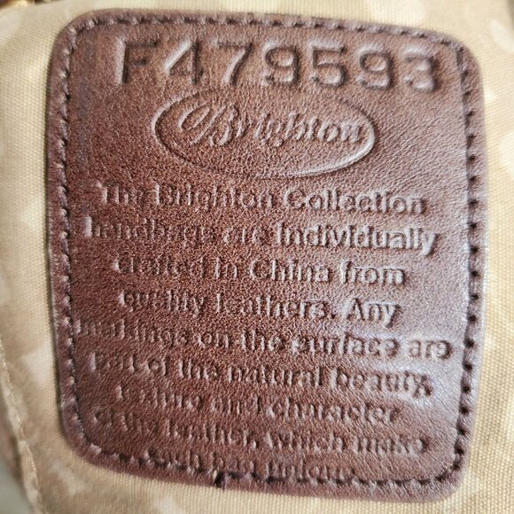 Brighton Kensington London Groove Medallion Crossbody Bag Black & Brown Leather - Picture 12 of 14